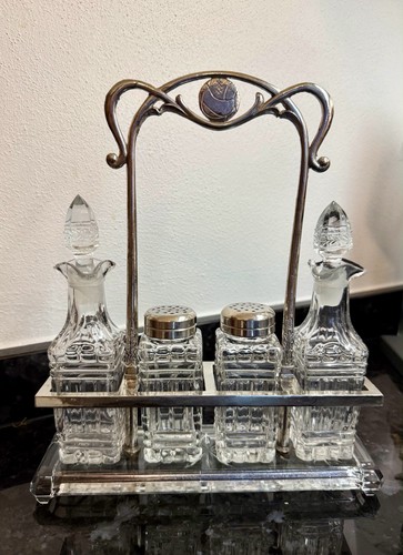 Jugendstil menage versilbert - menage,