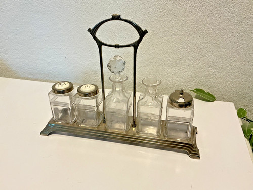 Antikes versilbert menage set - antikes, versilbert,
