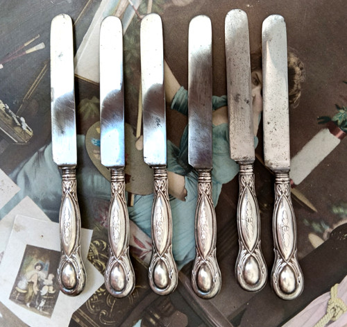 Antike messer versilbert - 6,