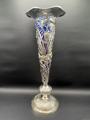 Versilberte jugendstil vase - versilberte,