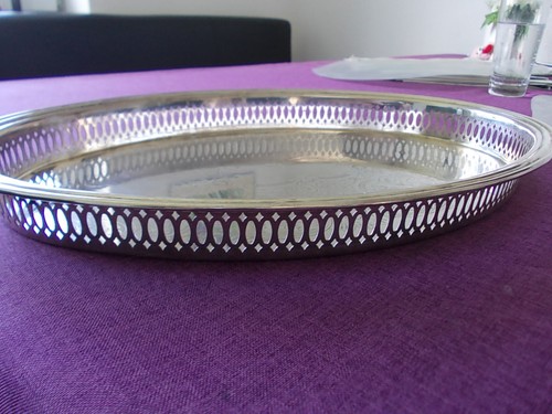 Versilbertes ovales tablett - versilbertes,